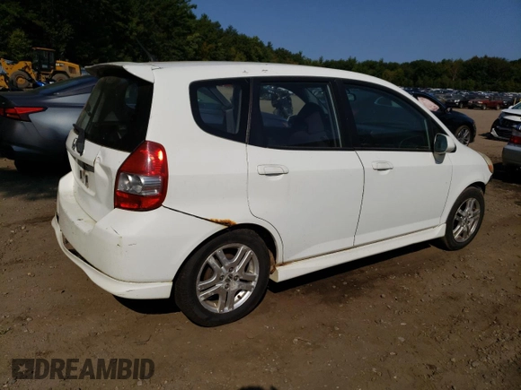 2007 Honda Fit Sport with VIN JHMGD376X7S066129, listed as a Copart auction lot 88861335 with 0 mi miles and Non Repairable. Bid and sale history available at carsss.com. Image 3.