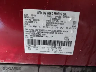 2019 Ford Explorer XLT with VIN 1FM5K7D84KGA27717, listed as a IAAI auction lot 41281945 with 134,956 mi miles. Bid and sale history available at carsss.com. Image 9.