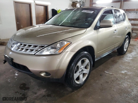 2005 Nissan Murano SL with VIN JN8AZ08T25W328845, listed as a Copart auction lot 44156405 with 218,757 mi miles and Salvage Title. Bid and sale history available at carsss.com. Image 1.