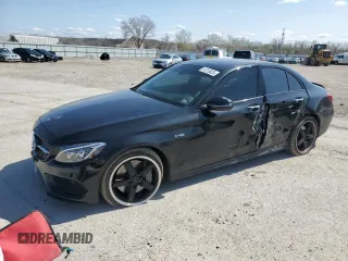 2018 Mercedes-Benz C 43 AMG with VIN 55SWF6EB3JU250503, listed as a Copart auction lot 51315625 with 52,572 mi miles and Salvage title. Bid and sale history available at DreamBid. Image 1.