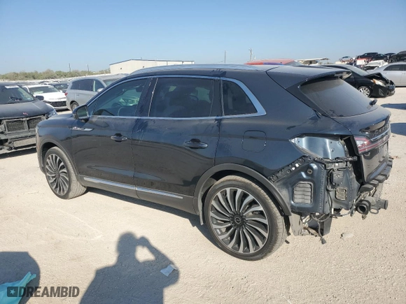 2021 Lincoln Nautilus Black Label with VIN 2LMPJ9JPXMBL17347, listed as a Copart auction lot 76027254 with 25,383 mi miles and Salvage Title. Bid and sale history available at carsss.com. Image 2.