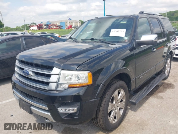 2015 Ford Expedition Platinum with VIN 1FMJU1MT5FEF12993, listed as a IAAI auction lot 42307733 with 135,511 mi miles and . Bid and sale history available at DreamBid. Image 2.