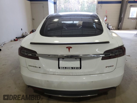 2015 Tesla Model S 85D with VIN 5YJSA1E4XFF110720, listed as a Copart auction lot 48694825 with Not Provided miles and Salvage Title. Bid and sale history available at carsss.com. Image 6.