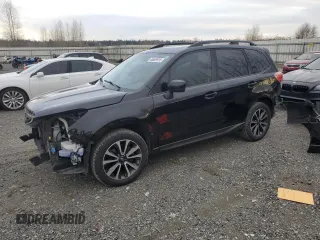 2017 Subaru Forester Premium with VIN JF2SJGEC5HH586758, listed as a Copart auction lot 46669915 with 75,987 mi miles and Salvage Title. Bid and sale history available at carsss.com. Image 1.