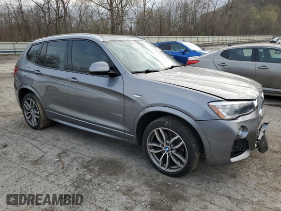 2017 BMW X3 xDrive35i with VIN 5UXWX7C58H0U40354, listed as a Copart auction lot 52769395 with 67,047 mi miles and Salvage Title. Bid and sale history available at DreamBid. Image 4.