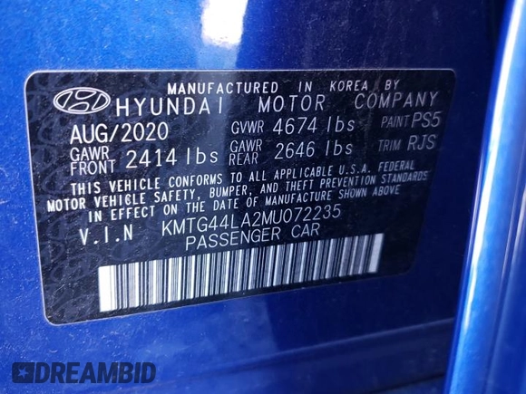 2021 Genesis G70 2.0T z VIN KMTG44LA2MU072235, wystawiony jako Copart lot #40438474 z przebiegiem 43 735 mil mil oraz . Historia ofert i sprzedaży dostępna na DreamBid. Obrazek 12.