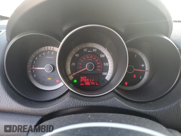 2011 Kia Forte EX with VIN KNAFU4A28B5380794, listed as a Copart auction lot 52823735 with 186,741 mi miles and Salvage Title. Bid and sale history available at carsss.com. Image 9.