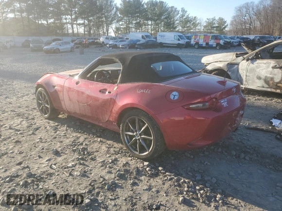 2017 Mazda MX-5 Miata Grand Touring with VIN JM1NDAD75H0123957, listed as a Copart auction lot 88411355 with 34,310 mi miles and Salvage title. Bid and sale history available at DreamBid. Image 2.