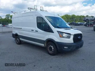 2023 Ford Transit Cargo with VIN 1FTBR1C85PKB34166, listed as a IAAI auction lot 42216076 with 62,442 mi miles and . Bid and sale history available at DreamBid. Image 1.
