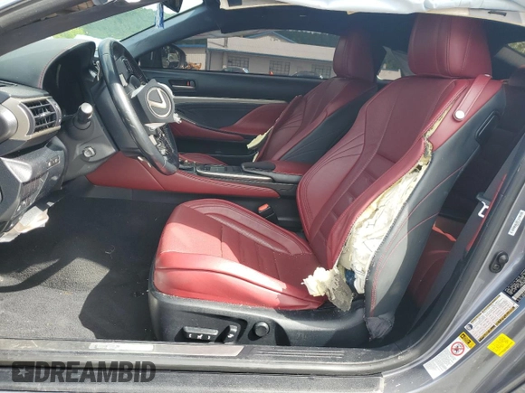 2015 Lexus RC 350 F Sport with VIN JTHSE5BC9F5005528, listed as a Copart auction lot 58136035 with 118,351 mi miles and Salvage title. Bid and sale history available at DreamBid. Image 7.