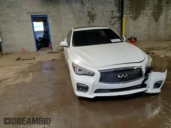 2016 Infiniti Q50 Red Sport 400 with VIN JN1FV7AR5GM451481, listed as a Copart auction lot 57231715 with 69,628 mi miles and Salvage title. Bid and sale history available at DreamBid. Image 13.