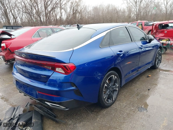 2021 Kia K5 GT-Line with VIN 5XXG64J29MG081380, listed as a IAAI auction lot 41214472 with 36,064 mi miles. Bid and sale history available at carsss.com. Image 4.