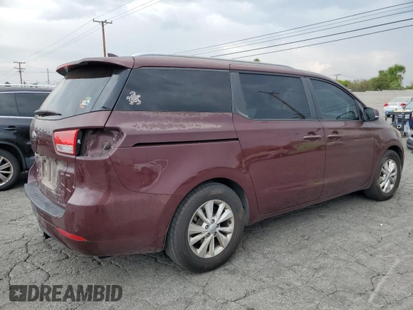 2015 Kia Sedona LX with VIN KNDMB5C13F6031553, listed as a Copart auction lot 72247214 with 126,964 mi miles and Salvage Title. Bid and sale history available at carsss.com. Image 3.