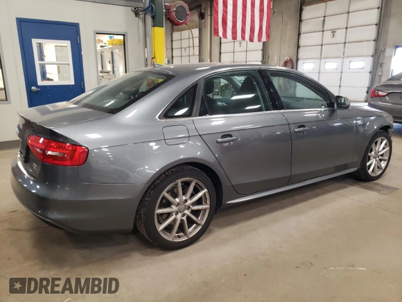 2014 Audi A4 Premium Plus with VIN WAUFFAFLXEN037077, listed as a Copart auction lot 51582465 with 104,475 mi miles and Salvage Title. Bid and sale history available at carsss.com. Image 3.