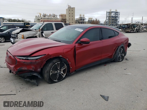 2021 Ford Mustang Mach-E Select with VIN 3FMTK1RM5MMA20844, listed as a Copart auction lot 42043155 with Not Provided miles and Salvage Title. Bid and sale history available at DreamBid. Image 1.