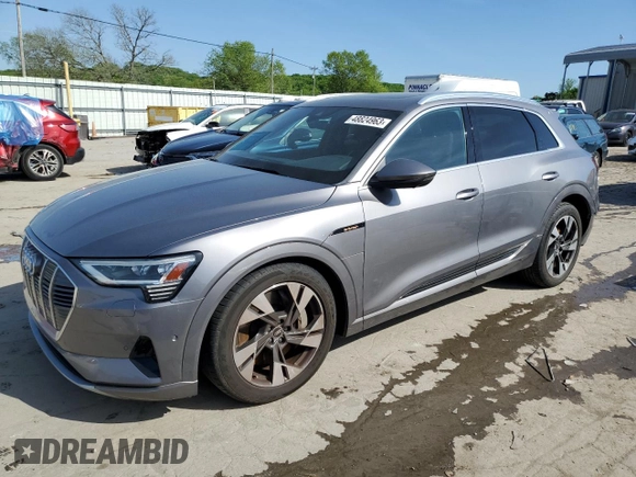 2021 Audi e-tron Premium Plus with VIN WA1LAAGE3MB012259, listed as a Copart auction lot 48824963 with 23,710 mi miles. Bid and sale history available at carsss.com. Image 1.