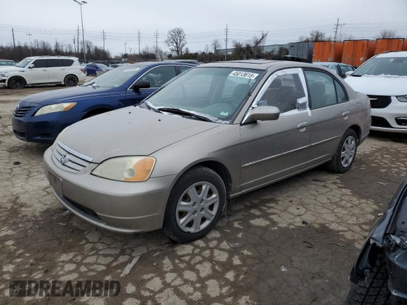 2003 Honda Civic EX with VIN 2HGES25773H569172, listed as a Copart auction lot 45013615 with 293,902 mi miles and Salvage Title. Bid and sale history available at DreamBid. Image 1.