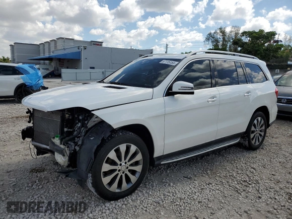 2017 Mercedes-Benz GLS 450 with VIN 4JGDF6EE4HA796194, listed as a Copart auction lot 57115154 with 92,454 mi miles and Salvage Title. Bid and sale history available at DreamBid. Image 1.