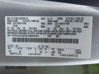 2014 Ford Escape Titanium с VIN 1FMCU0J9XEUB93591, выставлен на аукционе IAAI как лот 41721869 с пробегом 98 859 миль миль и . История ставок и продаж доступна на DreamBid. Изображение 9.