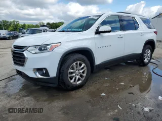 2018 Chevrolet Traverse LT Cloth z VIN 1GNERGKW3JJ176131, wystawiony jako Copart lot #57839135 z przebiegiem 87 488 mil mil oraz Szkoda całkowita • Salvage title. Historia ofert i sprzedaży dostępna na DreamBid. Obrazek 1.