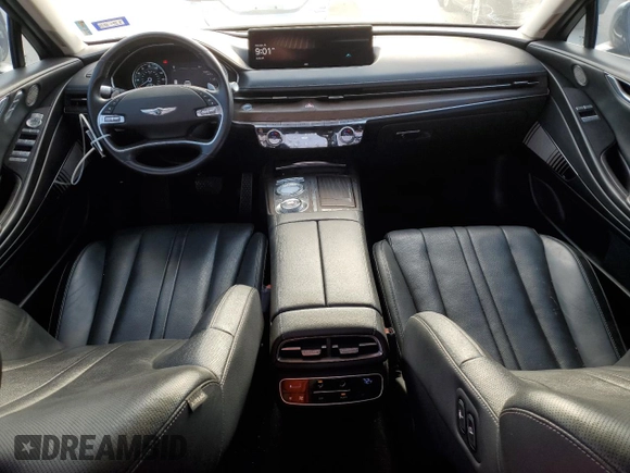 2022 Genesis G80 2.5T with VIN KMTGB4SC1NU104196, listed as a Copart auction lot 53179545 with 53,600 mi miles and Clean title. Bid and sale history available at DreamBid. Image 8.