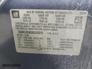 2014 Chevrolet Equinox LT with VIN 2GNFLFEK6E6233515, listed as a IAAI auction lot 42036910 with 161,778 mi miles. Bid and sale history available at carsss.com. Image 9.