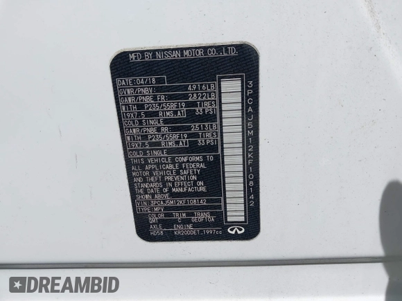 2019 Infiniti QX50 Essential z VIN 3PCAJ5M12KF108142, wystawiony jako IAAI lot #42602327 z przebiegiem 71 575 mil mil oraz . Historia ofert i sprzedaży dostępna na DreamBid. Obrazek 9.