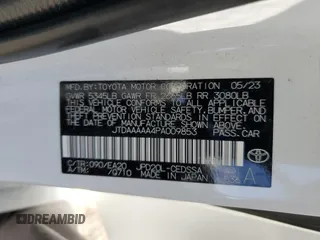 2023 Toyota Mirai XLE with VIN JTDAAAAA4PA009853, listed as a Copart auction lot 51687695 with 27,638 mi miles and Salvage Title. Bid and sale history available at DreamBid. Image 13.