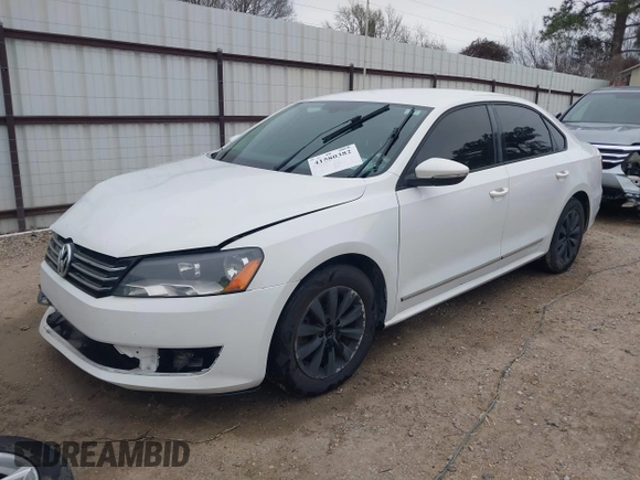 2012 Volkswagen Passat S w/Appearance with VIN 1VWAP7A30CC027913, listed as a IAAI auction lot 41580382 with 199,462 mi miles. Bid and sale history available at carsss.com. Image 2.