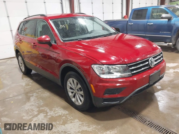 2018 Volkswagen Tiguan S with VIN 3VV0B7AX5JM104191, listed as a IAAI auction lot 42492503 with 96,339 mi miles and . Bid and sale history available at DreamBid. Image 1.
