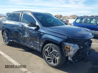 2024 Hyundai Kona N Line with VIN KM8HA3A30RU073929, listed as a IAAI auction lot 41473215 with 12,994 mi miles and . Bid and sale history available at carsss.com. Image 1.
