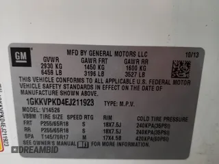 2014 GMC Acadia SLE with VIN 1GKKVPKD4EJ211923, listed as a Copart auction lot 85989004 with 97,471 mi miles and Salvage Title. Bid and sale history available at carsss.com. Image 13.