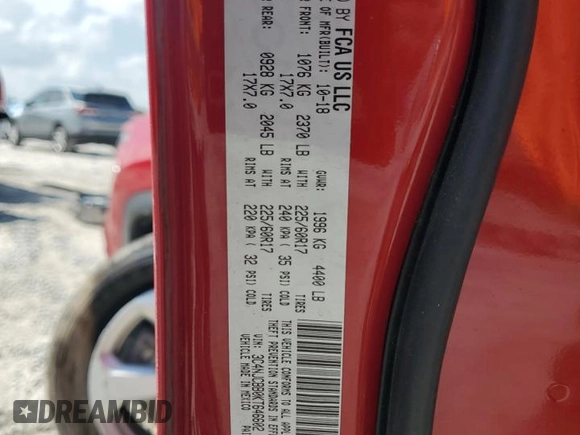 2019 Jeep Compass Latitude with VIN 3C4NJCBB0KT646602, listed as a Copart auction lot 50365015 with 50,782 mi miles and Non Repairable. Bid and sale history available at DreamBid. Image 12.