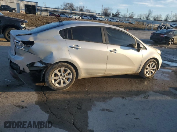 2015 Kia Rio LX with VIN KNADM4A30F6484857, listed as a Copart auction lot 46758725 with 131,930 mi miles and Salvage Title. Bid and sale history available at carsss.com. Image 3.