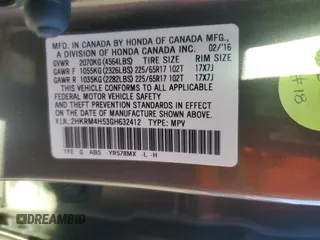 2016 Honda CR-V EX with VIN 2HKRM4H53GH632412, listed as a Copart auction lot 53661015 with 49,261 mi miles and Salvage Title. Bid and sale history available at DreamBid. Image 13.