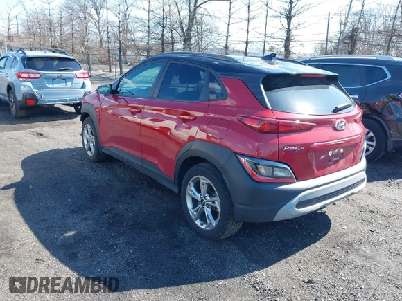 2023 Hyundai Kona SEL with VIN KM8K6CAB2PU936256, listed as a IAAI auction lot 41869839 with 37,170 mi miles. Bid and sale history available at carsss.com. Image 3.