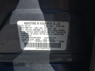 2014 Infiniti Q50 Hybrid Premium with VIN JN1AV7AR6EM700524, listed as a IAAI auction lot 41293930 with 1 mi miles. Bid and sale history available at carsss.com. Image 9.