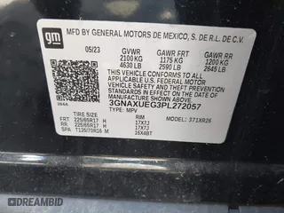 2023 Chevrolet Equinox LT with VIN 3GNAXUEG3PL272057, listed as a IAAI auction lot 41633361 with 7,367 mi miles. Bid and sale history available at carsss.com. Image 9.