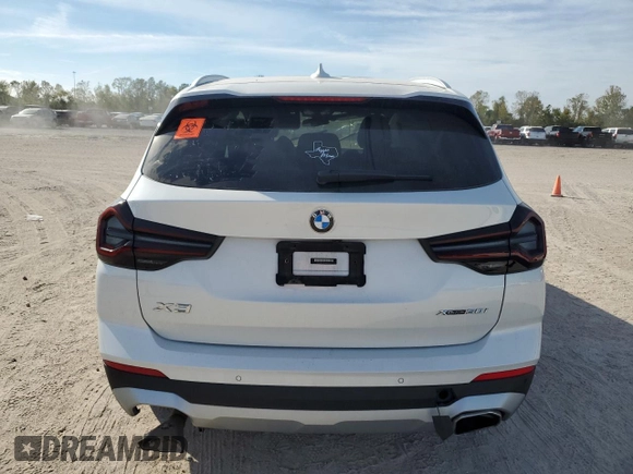 2022 BMW X3 xDrive30i with VIN 5UX53DP07N9M13593, listed as a Copart auction lot 82590314 with Not Provided miles and Salvage Title. Bid and sale history available at DreamBid. Image 6.