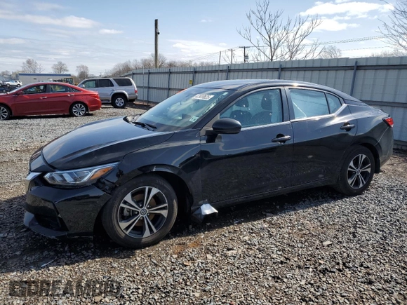 2021 Nissan Sentra SV with VIN 3N1AB8CV7MY306860, listed as a Copart auction lot 47939825 with 34,409 mi miles and Salvage title. Bid and sale history available at DreamBid. Image 1.