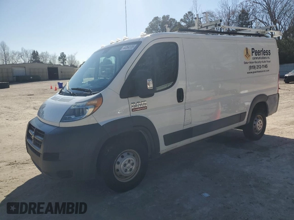 2017 Ram ProMaster Cargo with VIN 3C6TRVAG8HE511008, listed as a Copart auction lot 44364135 with 114,259 mi miles and Clean Title. Bid and sale history available at DreamBid. Image 1.