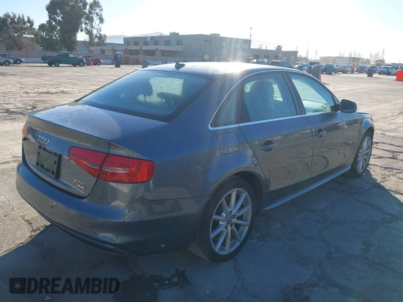 2014 Audi A4 Premium Plus with VIN WAUFFAFL3EN005183, listed as a IAAI auction lot 41868791 with 158,885 mi miles. Bid and sale history available at carsss.com. Image 4.