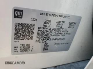 2022 Cadillac Escalade Sport Platinum z VIN 1GYS4GKL4NR161607, wystawiony jako Copart lot #69609264 z przebiegiem 47 242 mil mil oraz Szkody całkowita. Historia ofert i sprzedaży dostępna na DreamBid. Obrazek 15.