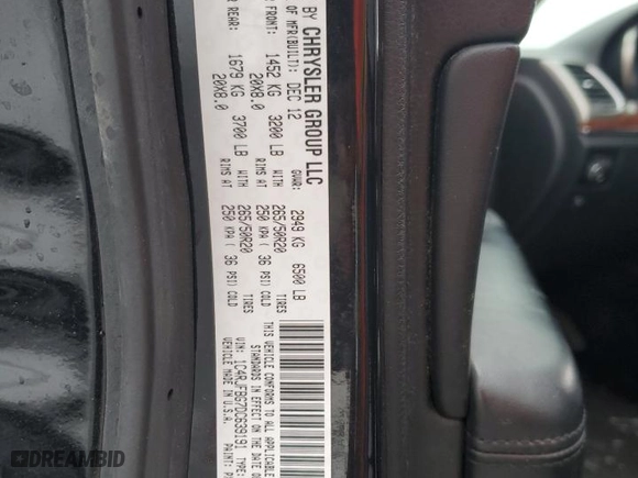 2013 Jeep Grand Cherokee Limited with VIN 1C4RJFBG7DC639191, listed as a Copart auction lot 43174375 with 107,569 mi miles and Salvage Title. Bid and sale history available at carsss.com. Image 13.