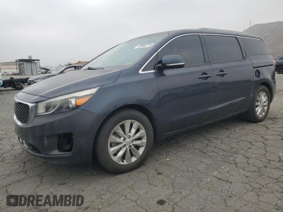 2015 Kia Sedona SX with VIN KNDMC5C17F6036445, listed as a Copart auction lot 43666375 with 143,470 mi miles and Clean Title. Bid and sale history available at carsss.com. Image 1.