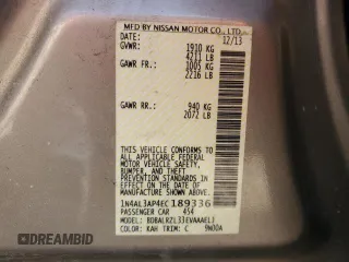 2014 Nissan Altima 2.5 SV with VIN 1N4AL3AP4EC189336, listed as a Copart auction lot 51345555 with 176,797 mi miles and Salvage Title. Bid and sale history available at carsss.com. Image 12.