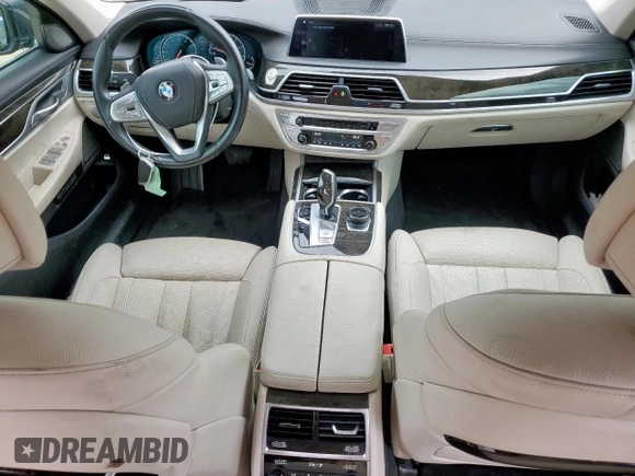 2018 BMW 7 Series 740i with VIN WBA7E2C50JG741970, listed as a Copart auction lot 56480695 with 53,740 mi miles and Salvage title. Bid and sale history available at DreamBid. Image 8.