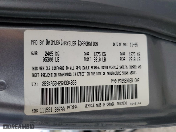 2006 Dodge Charger R/T with VIN 2B3KA53H26H334850, listed as a Copart auction lot 50911865 with 0 mi miles and Salvage Title. Bid and sale history available at carsss.com. Image 13.