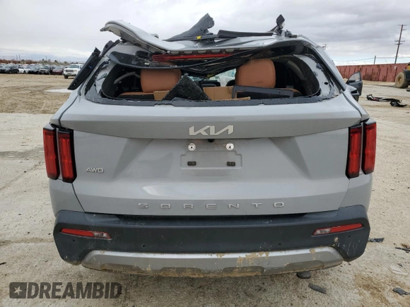 2022 Kia Sorento X-Line SX Prestige with VIN 5XYRKDLF2NG133529, listed as a Copart auction lot 48135025 with 35,674 mi miles and Salvage title. Bid and sale history available at DreamBid. Image 6.