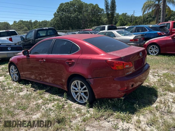 2006 Lexus IS 250 with VIN JTHCK262762007289, listed as a Copart auction lot 53722705 with 106,668 mi miles and Clean Title. Bid and sale history available at DreamBid. Image 3.